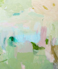 Limited edition abstract canvas print "Lovely Day" by Vanni featuring soft pastel colors and organic shapes inspired by nature.