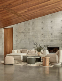 Oberon Curve coffee table in a styled lounge