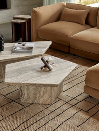 GlobeWest Rufus Converge Sculpture - Blush Mixed Marble, styled in a room setting