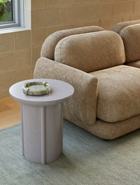 GlobeWest Rufus Link Round Tray - Rainforest Marble, styled in a room setting