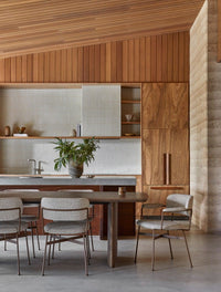 GlobeWest Rufus Irregular Oval Tray - Multi Travertine, styled in a room setting