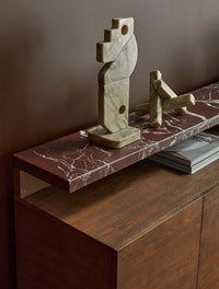 GlobeWest Rufus Juniper Sculpture - Armani Marble, styled in a room setting