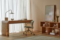 GlobeWest Rufus Link Oval Tray - Oat Marble, styled in a room setting