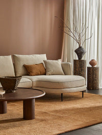 GlobeWest Rufus Ribbs Tall Plinth - Emperador, styled in a room setting