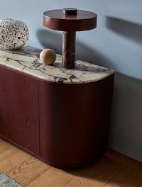 GlobeWest Oberon Crescent Marble Storage Unit - Matt Ocean Marble - Shiraz