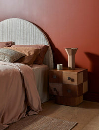 GlobeWest Easton Ornament Tall Portable Table Lamp - Mocha, styled in a room setting