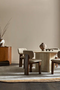 GlobeWest Rufus Dasha Footed Bowl - Emperador, styled in a room setting