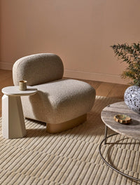 GlobeWest Willa Occasional Chair - Moonbeam - Camel