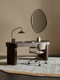 GlobeWest Verona Flow Mirror, Antique Brass - styled in office