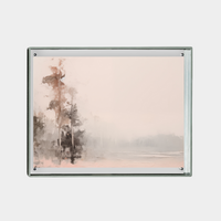 Moments in Time Print digital downloadable art with soft pastel trees and misty landscape for wall decor