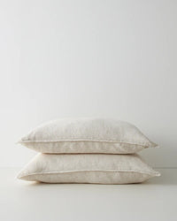 Pair of Weave Home Sova pillowcases in Savanna pinstripe pure linen
