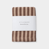 Chic and absorbent Styleware Between The Lines tea towel in choc malt striped cotton design