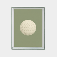 Minimalist golf ball print digital downloadable artwork in high resolution on muted green background