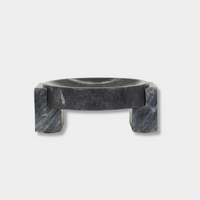 Rufus Hedra Bowl black marble sculptural geometric polished centerpiece