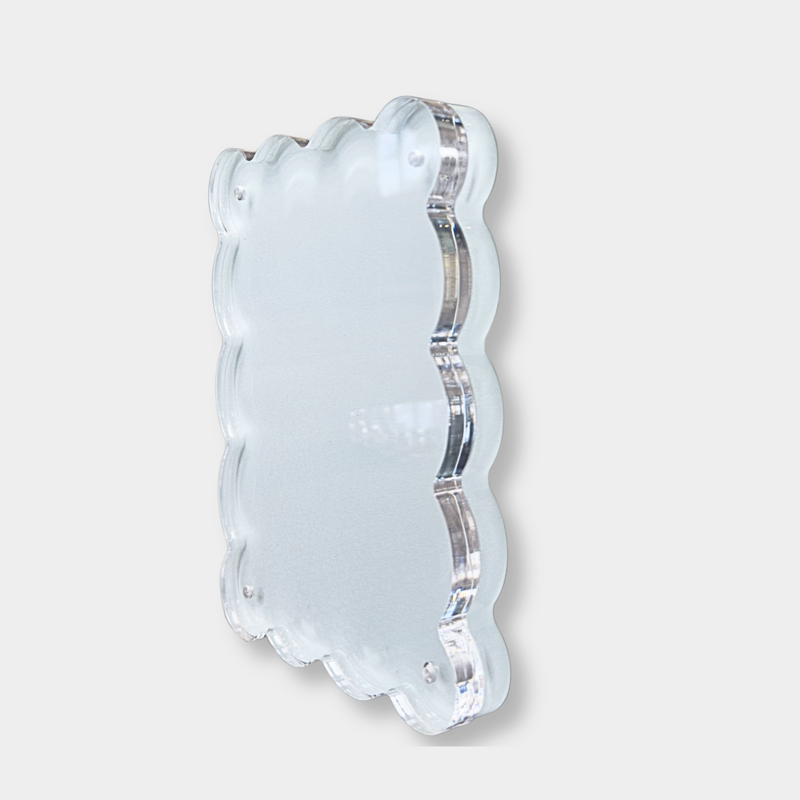 norsu Studio scalloped clear acrylic magnetic photo frame with 2.5 cm depth, designed in Melbourne