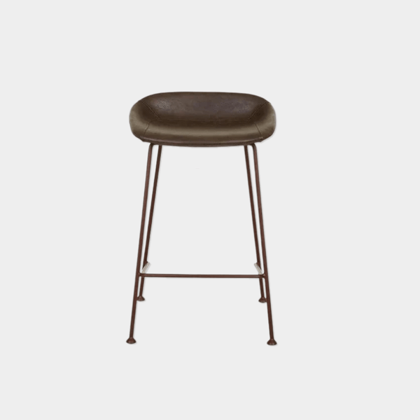 GlobeWest Turner Barstool, Vintage Matt Dark Brown PU & Matt Syrah | Norsu Interiors