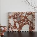 CoTheory Marble Tray, Scalloped Tray - Brown Calacatta