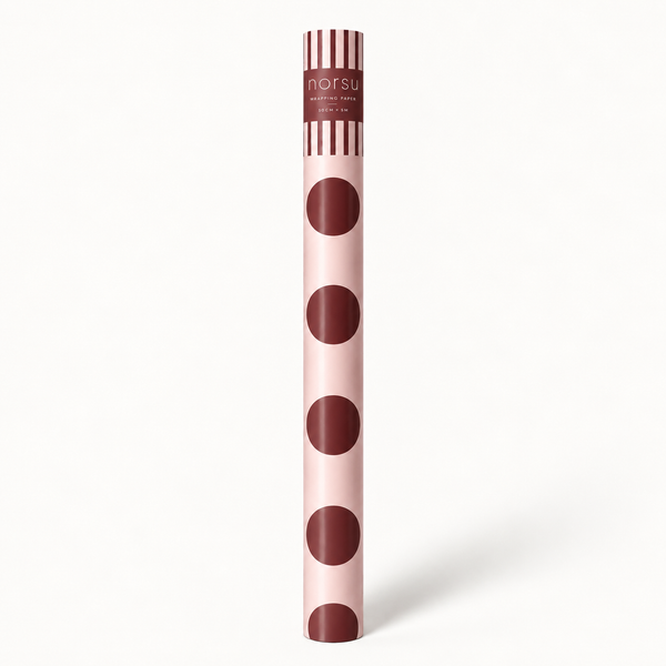 norsu STUDIO Christmas Wrapping Paper Roll, Matte Polka Dot – 70cm x 5m