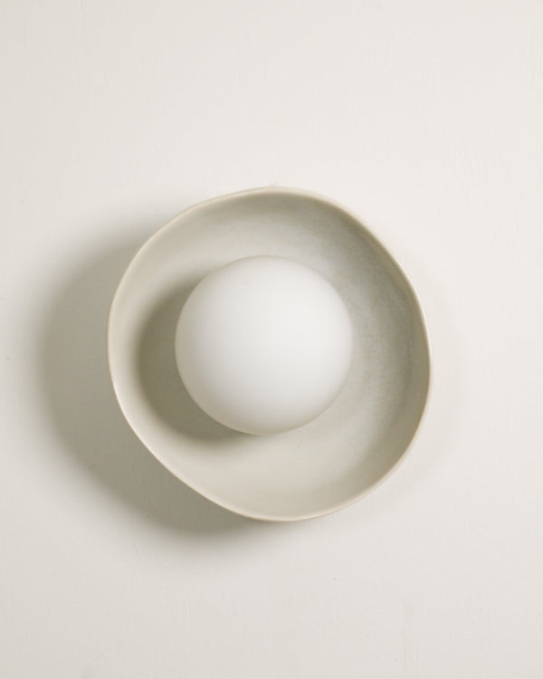 Robert Gordon Shell Wall Sconce ceramic wall light, hand glazed in Coast | norsu Interiors