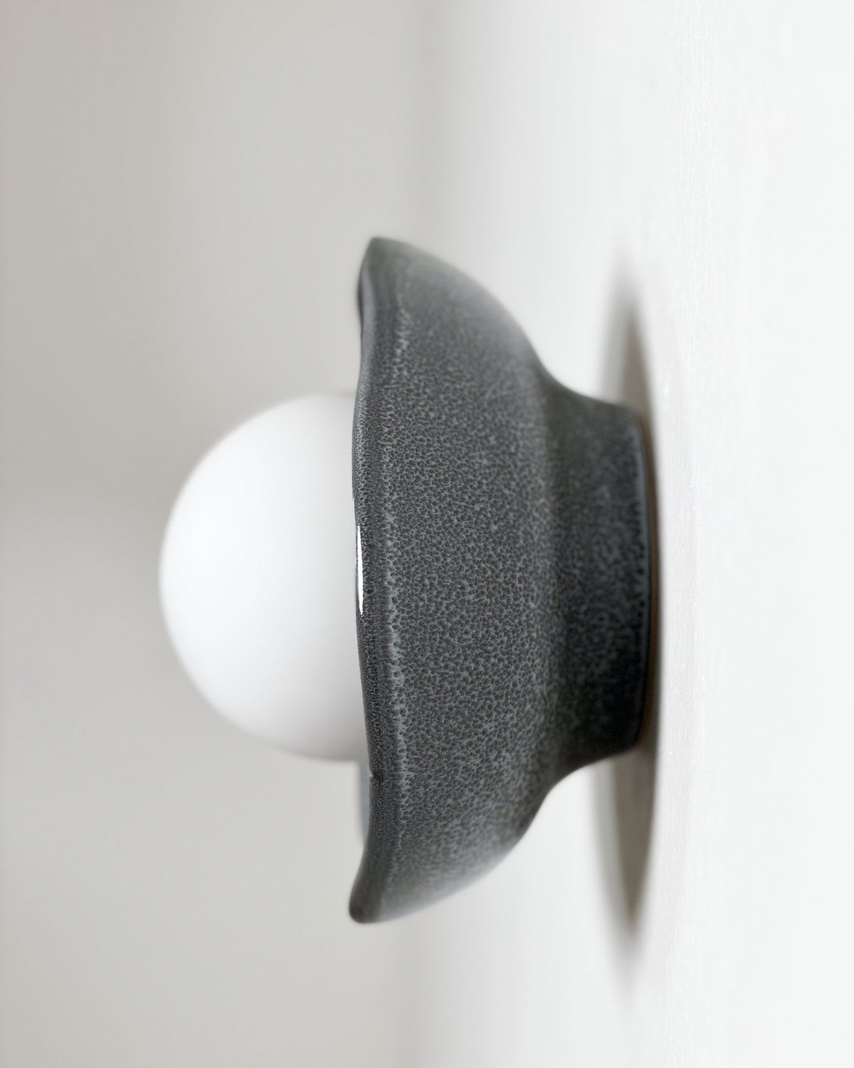 Robert Gordon Shell Wall Sconce ceramic wall light, hand glazed in Storm | norsu Interiors