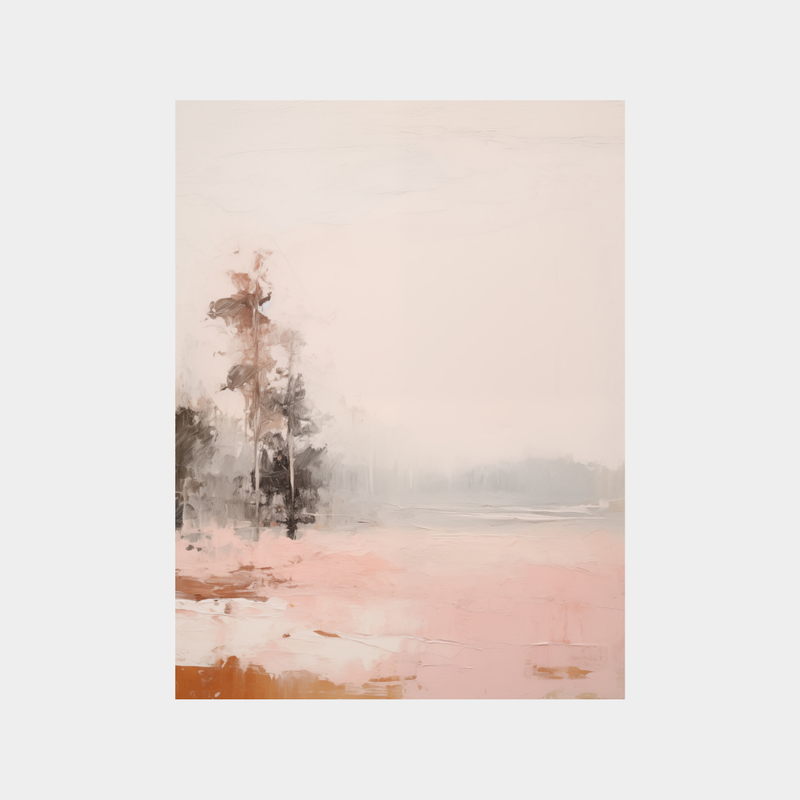 Moments in Time Print digital downloadable abstract landscape art with soft pink and brown tones