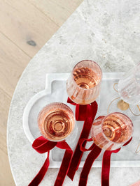 norsu STUDIO Marble Long Tray Calacatta white marble serving tray with natural grey veining and elegant modern design