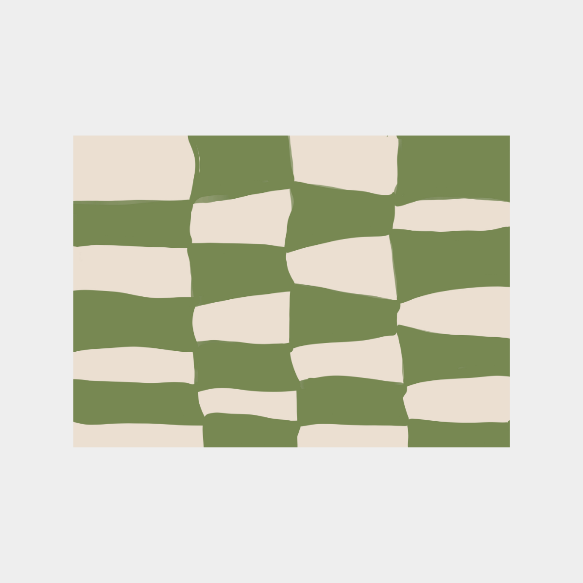 Iconic II Print digital downloadable abstract green and beige geometric pattern wall art