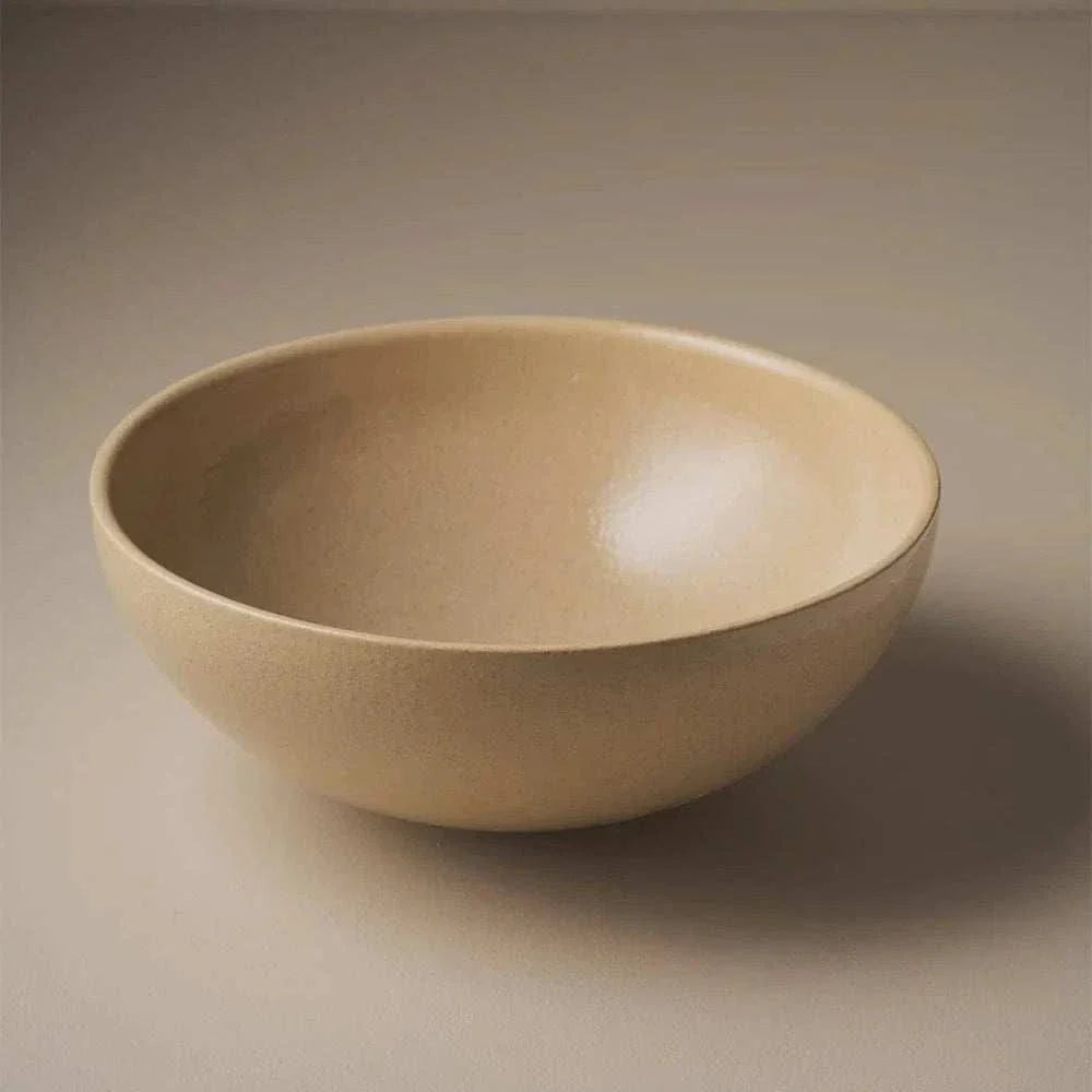 Robert Gordon Clay 340 dish hand basin in sand color with high sides and smooth finish