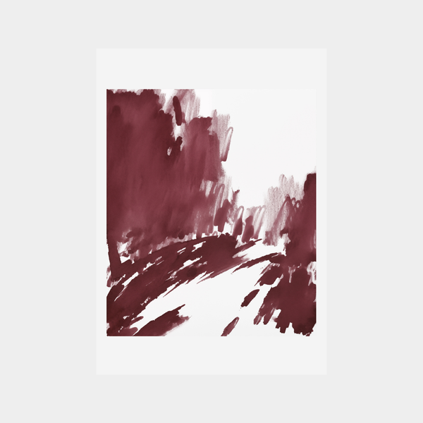 Abstract maroon watercolor digital print titled Homeward Bound Print, downloadable high-resolution artwork for customizable framing.