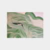 abstract green and beige flowing line artwork downloadable digital print with high resolution for versatile printing