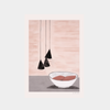 Minimalist On the Table Print digital download with bowl and hanging lights illustration