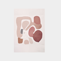 Abstract minimalist art with soft pink and brown organic shapes digital download Her Print