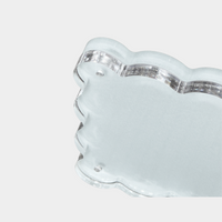 norsu Studio scalloped magnetic photo frame with blue background and acrylic finish