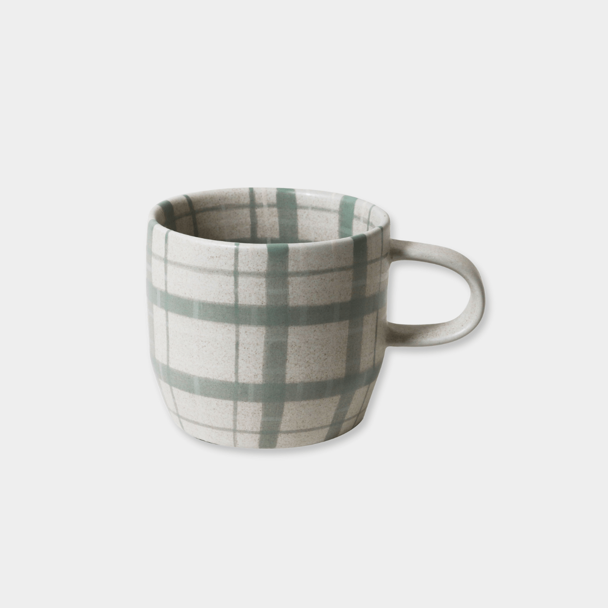 Robert Gordon hand-painted ceramic mug with green tartan check design and 350ml capacity