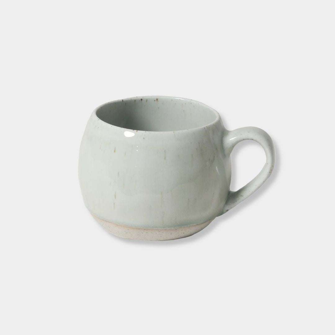 Set of four Robert Gordon Mineral Mugs in Topaz with reactive glaze and stoneware design