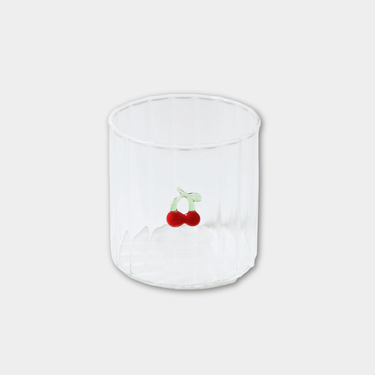 Robert Gordon Haven Glass Tumbler in cherry with hand-painted etched motifs, 325ml borosilicate glass, Australian design