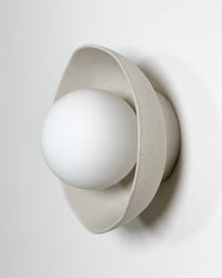Robert Gordon Shell Wall Sconce ceramic wall light, hand glazed in Stone | norsu Interiors