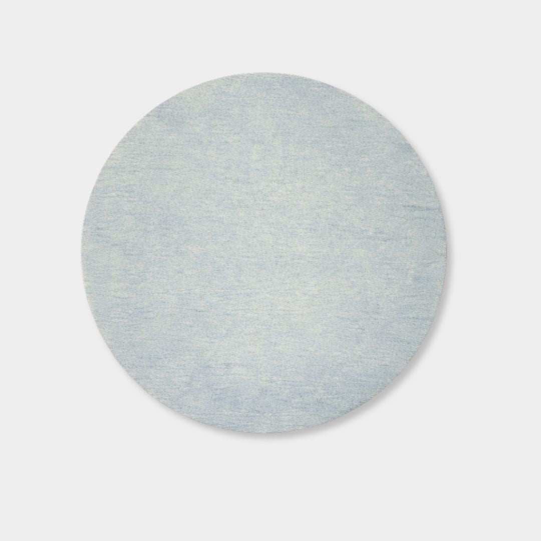 Powder Blue Baya Sandringham Floor Rug handknotted wool with delicate fringe