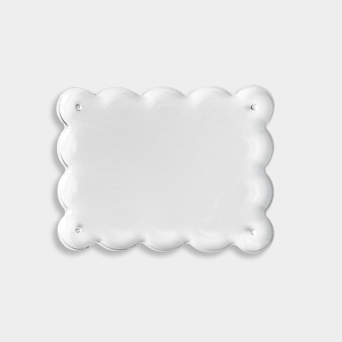 norsu Studio Scalloped Magnetic Photo Frame with clear acrylic and playful scalloped edges, designed for easy photo changes and gallery-style display