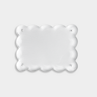 norsu Studio Scalloped Magnetic Photo Frame with clear acrylic and playful scalloped edges, designed for easy photo changes and gallery-style display