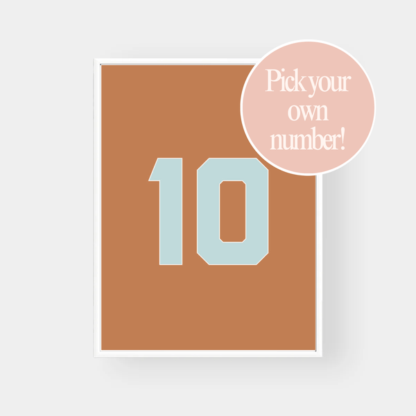 Choose Your Number, Burnt Orange — Clubhouse Collection wall art print | Norsu Interiors