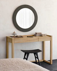 Ethnicraft Oak Frame PC Console - 2 Drawers — styled in a room setting