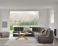 Ethnicraft Footstool Sofa N701 - Dark Grey — styled in a room setting