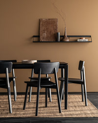 Ethnicraft Bok Dining Table - Black, styled in a room setting