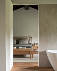 Ethnicraft Bok Bench Seat, Natural Oak, styled in a room setting