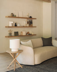 Ethnicraft Oak Mikado Side Table — styled in a room setting