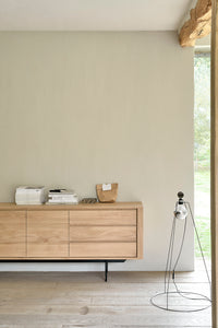 Ethnicraft Oak Shadow Sideboard, styled in a room setting