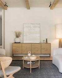 Ethnicraft Nordic Sideboard - 3 & 4 Opening Doors, styled in a room setting