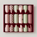 norsu STUDIO Christmas Crackers, Green/Blush/Burgundy – Set of 6