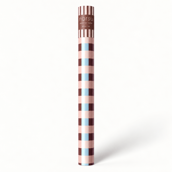 norsu STUDIO Christmas Wrapping Paper Roll, Matte Chequerboard – 70cm x 5m